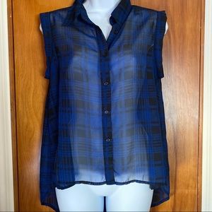 Material Girl sheer tank button up flannel